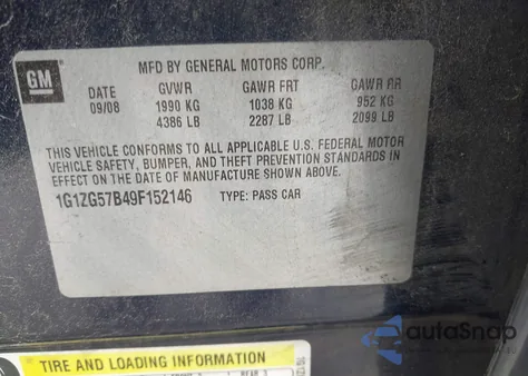 2009 Chevrolet Malibu Ls from USA, damaged, VIN 1G1ZG57B49F152146